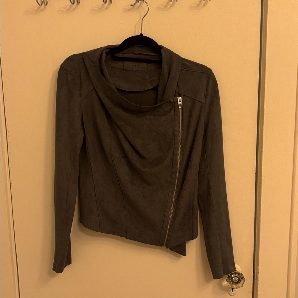 Blanknyc faux suede drape jacket